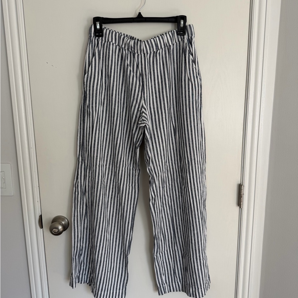 Caslon Black and White Striped Wide Leg Pants